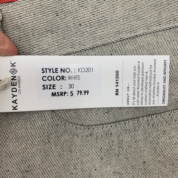 Kayden K men’s tapered white jeans - Picture 6 of 7